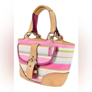COACH Multi-Color Striped Spring Purse